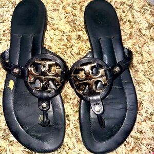 Tory Burch sandals, size 9, black and gold